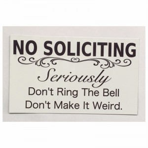 No Soliciting Sign Wall Plaque or Hanging Entrance Business Front Door Entrance    302340266506